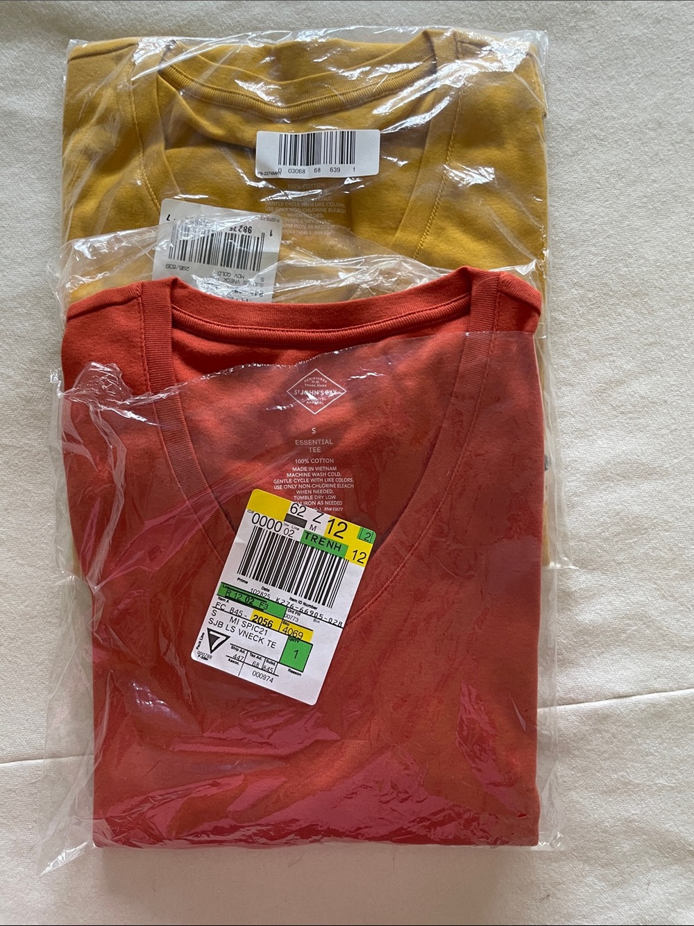 St. John's Bay Rust Orange & Mustard Yellow Essential Tee